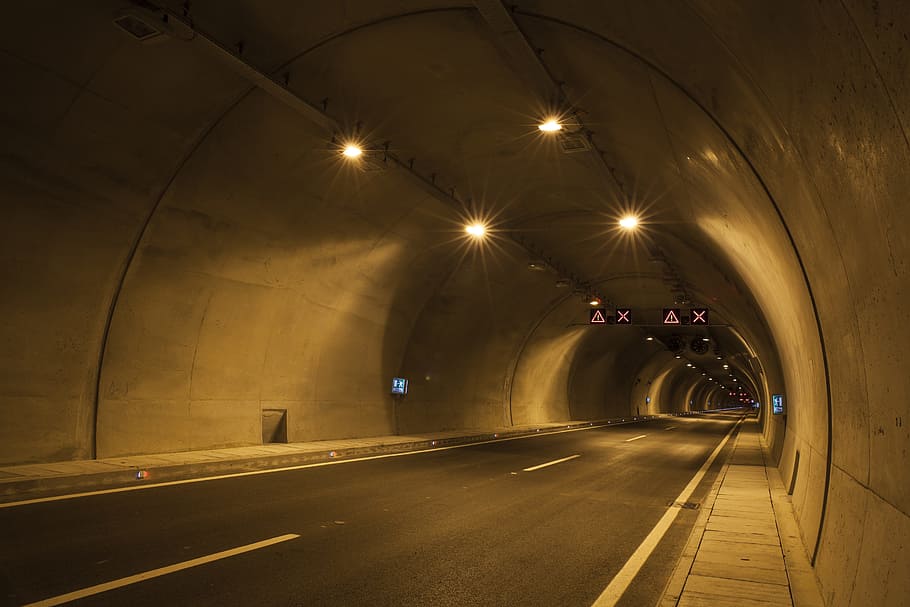 Tunnel, Road, Light, Music, trip, concrete, selective focus, HD wallpaper
