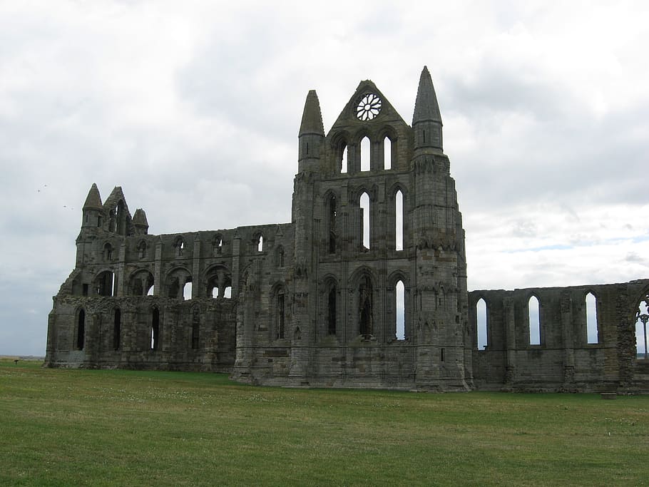 whitby abbey, monastery, ruin, heritage, architecture, history, HD wallpaper