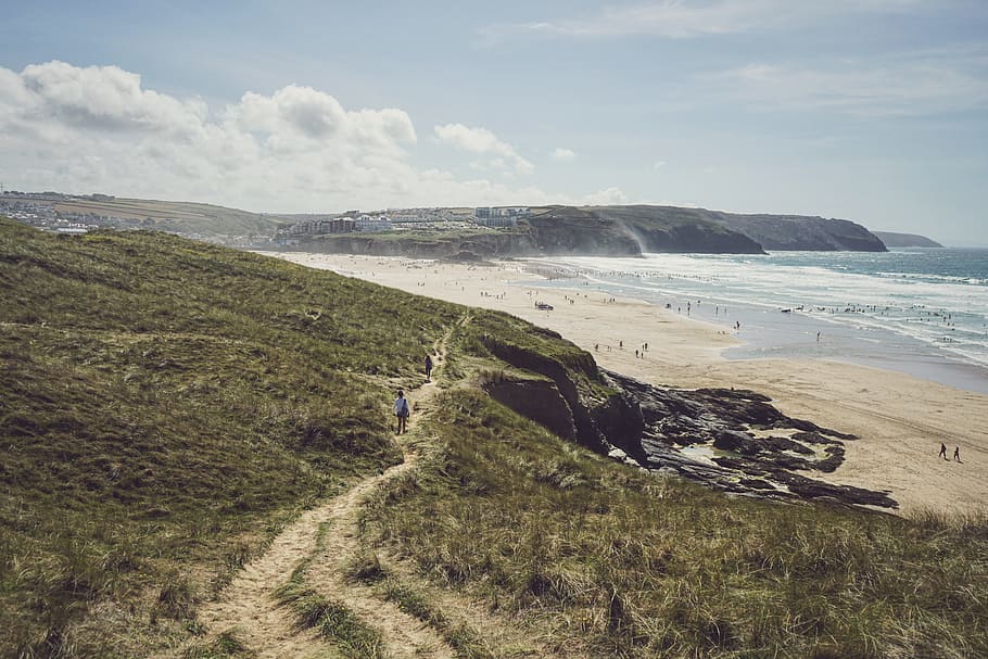 sea, ocean, water, wave, nature, beach, shore, coast, path HD wallpaper