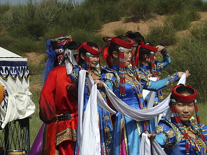inner mongolia, prairie, dance, clothing, day, real people HD wallpaper