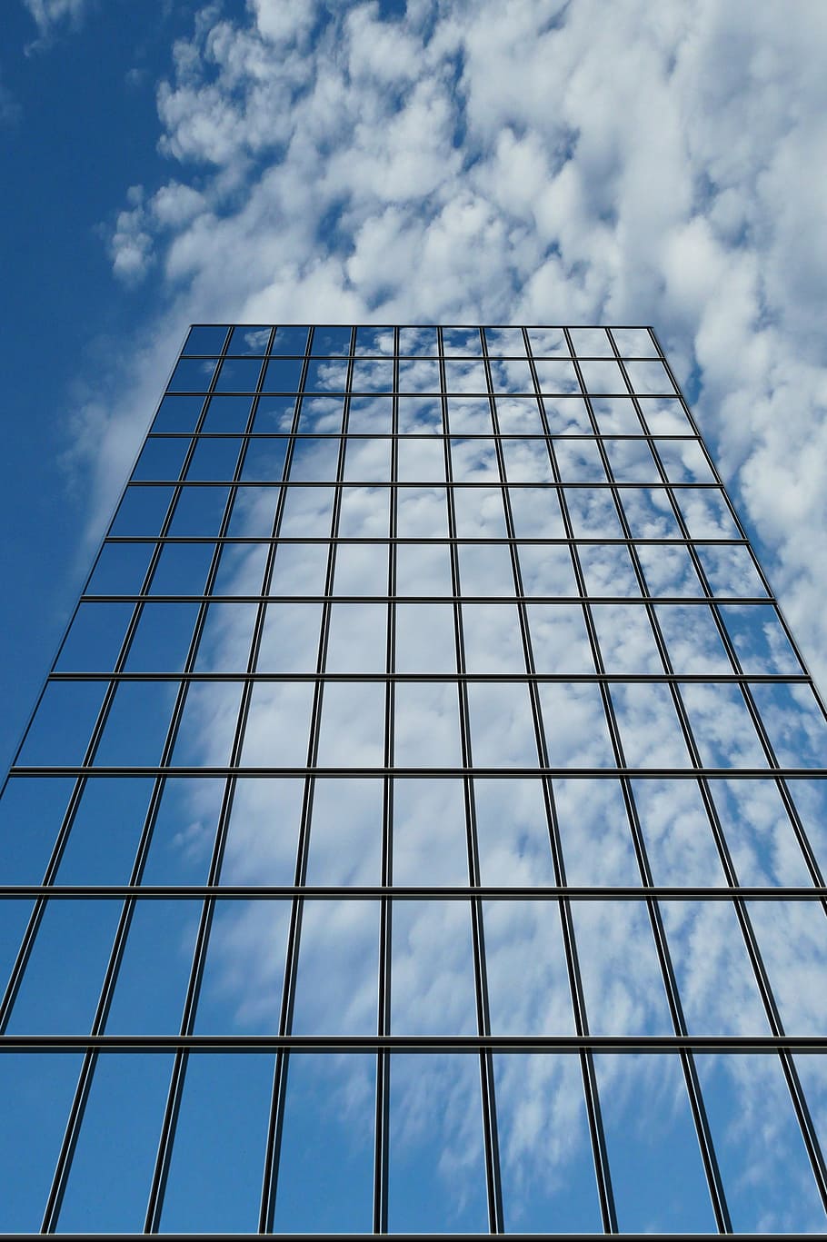 low-angle photography of glass curtain building, skyscraper HD wallpaper