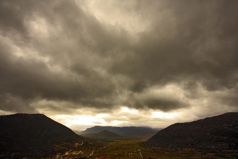 mountain, mountains, taylor, sky, solar, clouds, sunset, landscape HD wallpaper