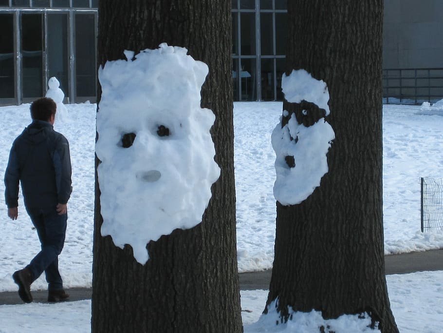 Snow, Face, Winter, Fun, snow face, cold temperature, outdoors HD wallpaper