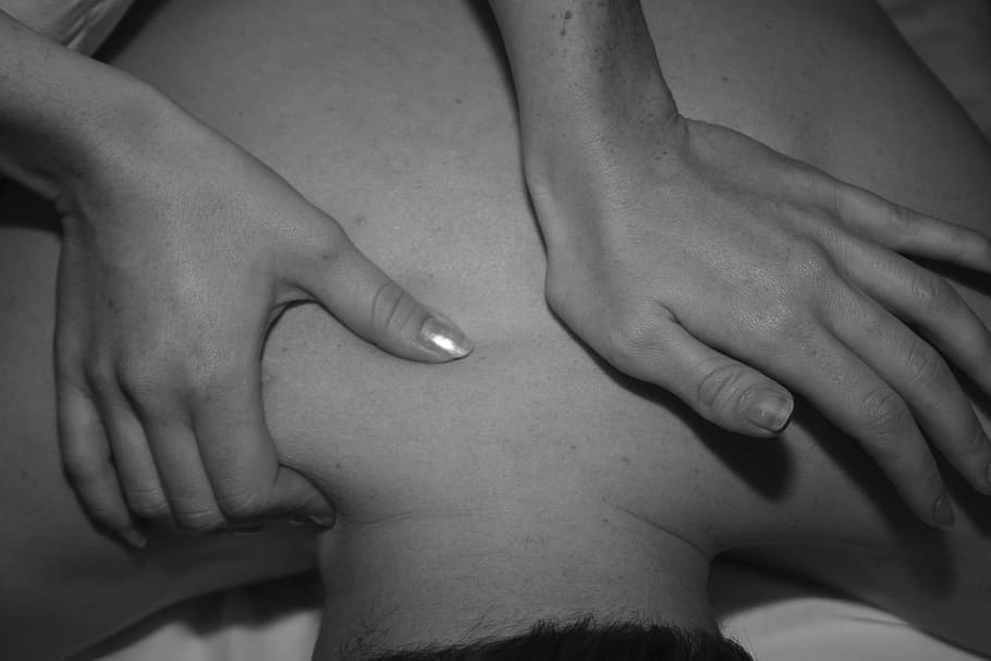 person massage man, back pain, ache, hand, muscle, spine, backache