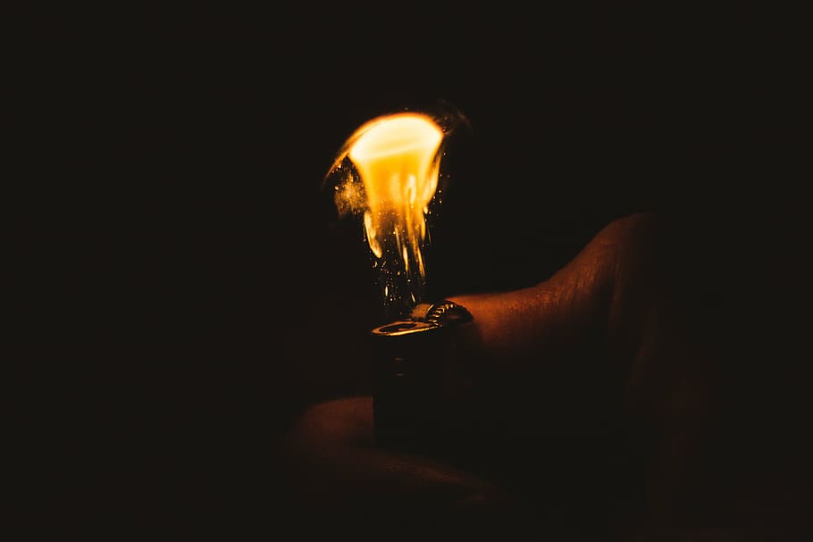 closeup photo of person using lighter, fire, warm, burn, flame HD wallpaper