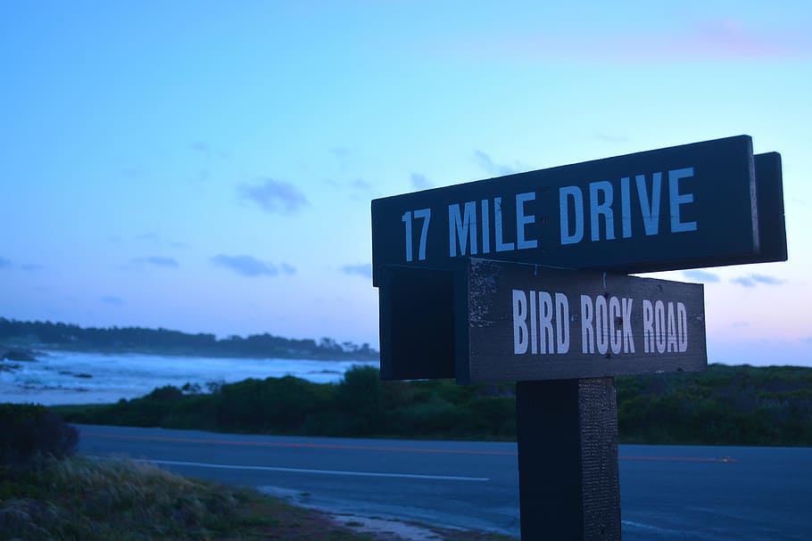 pacific, grove, road, communication, text, sky, western script HD wallpaper