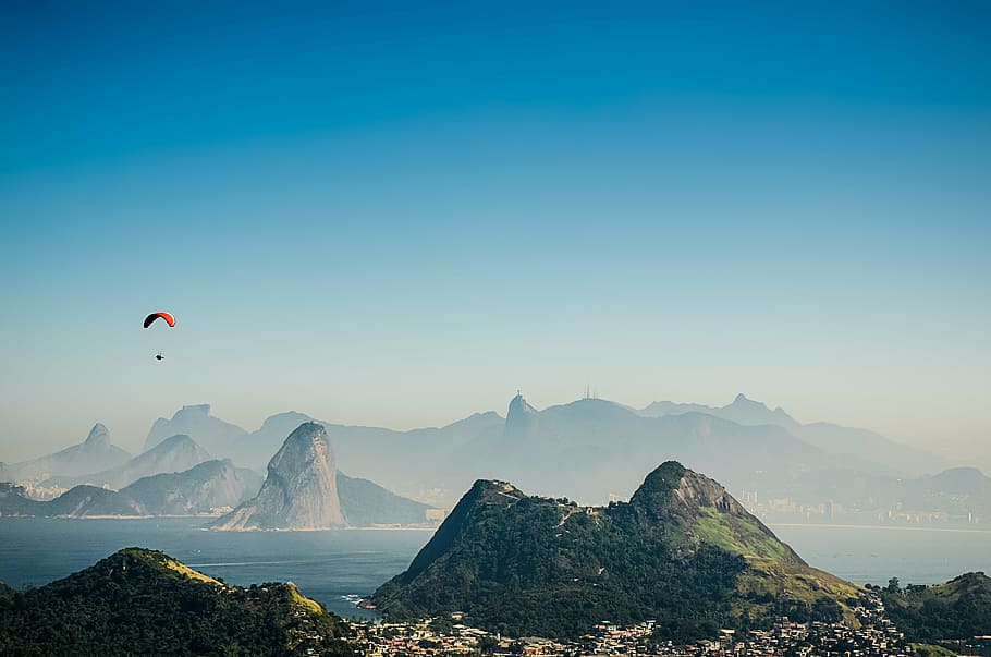 geren mountains near sea, rio de janeiro, olympics 2016, niterói, HD wallpaper