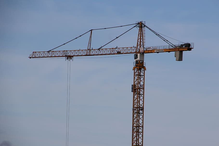 crane, construction, lift, raise, workplace, heavy, construction site HD wallpaper