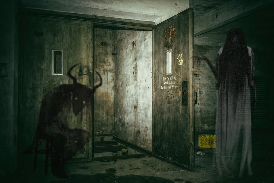 brown wooden door, creepy, ghosts, abandoned building, weird HD wallpaper