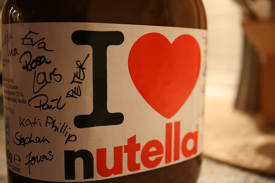I Love Nutella hazelnut spread jar, chocolate, breakfast, food, HD wallpaper