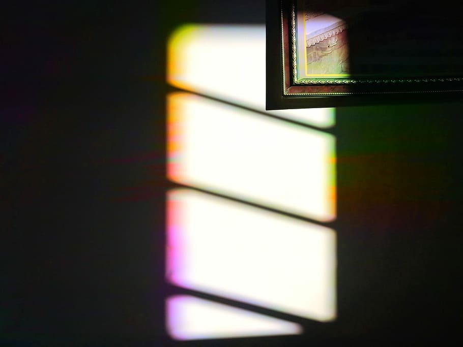 brown wooden painting frame, light, window, reflection, picture HD wallpaper