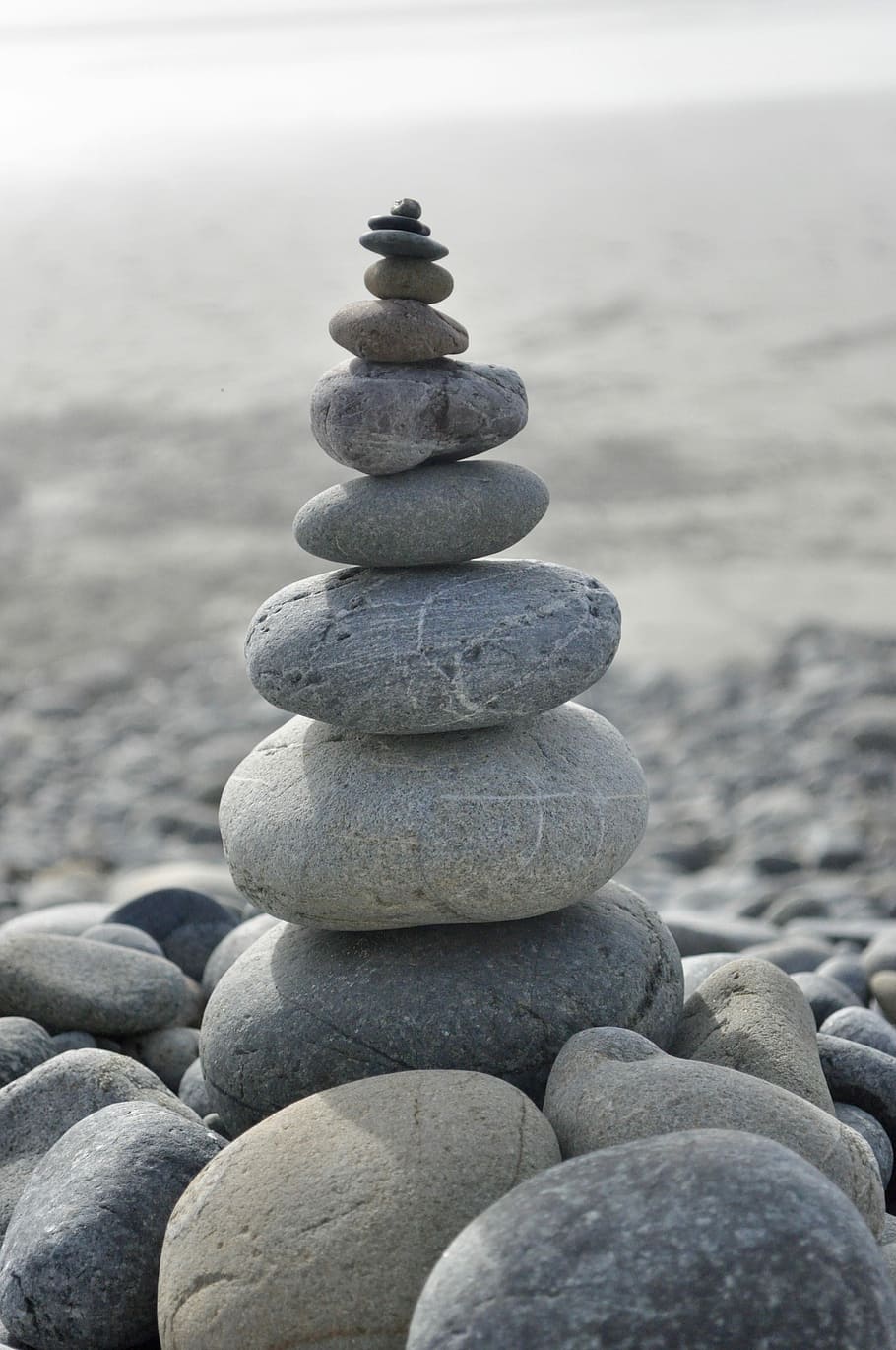 HD wallpaper: stack of pebbles, zen, stability, balance ...