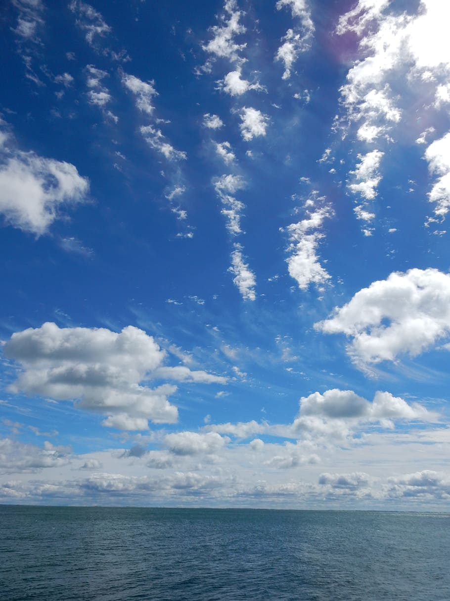 water, clouds, sky, blue, scene, sea, lake, scenic, outdoor HD wallpaper