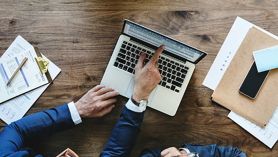person pointing something on MacBook, form, computer, digital device HD wallpaper