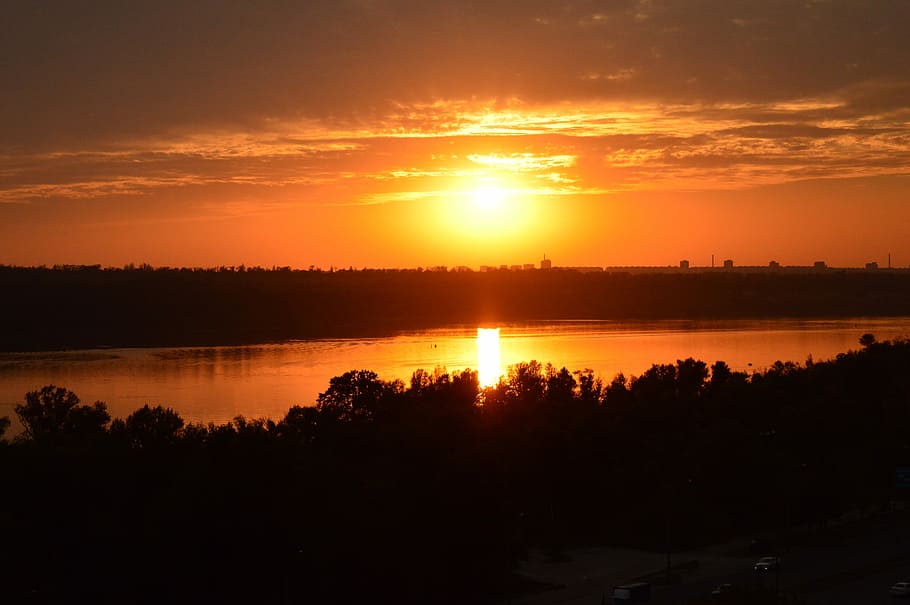 Sunset, Evening, Landscape, Nature, nature landscape, sunset background HD wallpaper