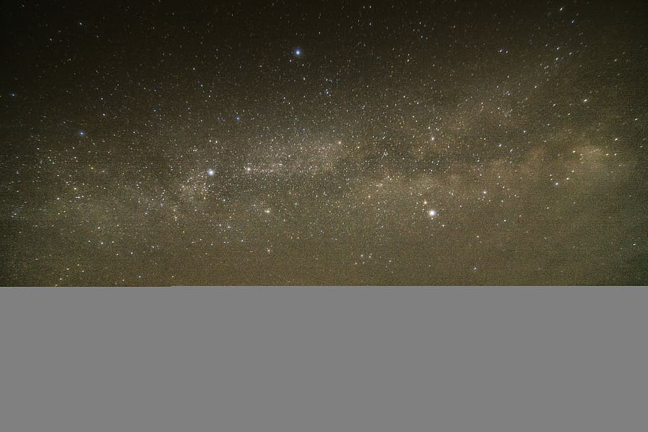 silhouette of mountain, galaxy, night, sky, star, light, long exposure HD wallpaper