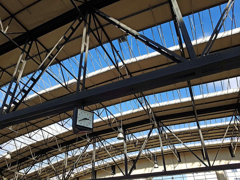 hall, steel, structure, metal, industry, the hangar, iron, roof HD wallpaper