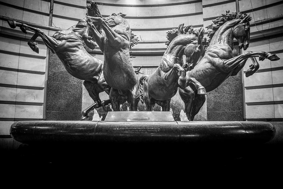 statue, horses, sculpture, monument, architecture, europe, landmark, HD wallpaper