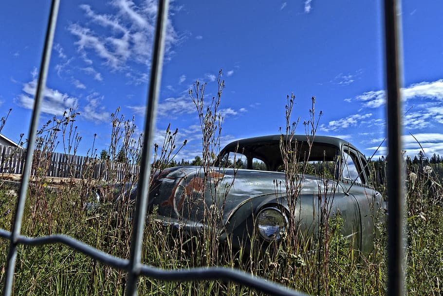 black car during daytime, old car, old timer, vintage, hdr HD wallpaper