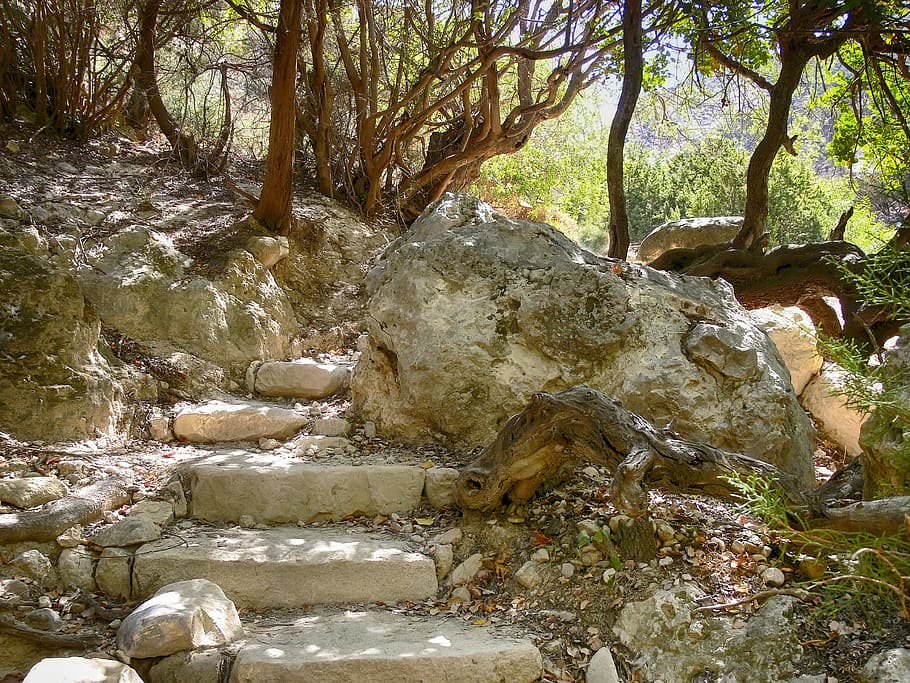 rock, stairs, rise, bergtour, scree, landscape, nature, hike, HD wallpaper