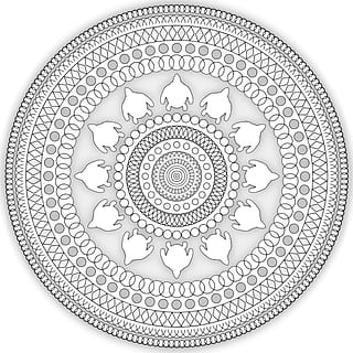 round black and white artwork, mandala, pattern, ethnic, design HD wallpaper