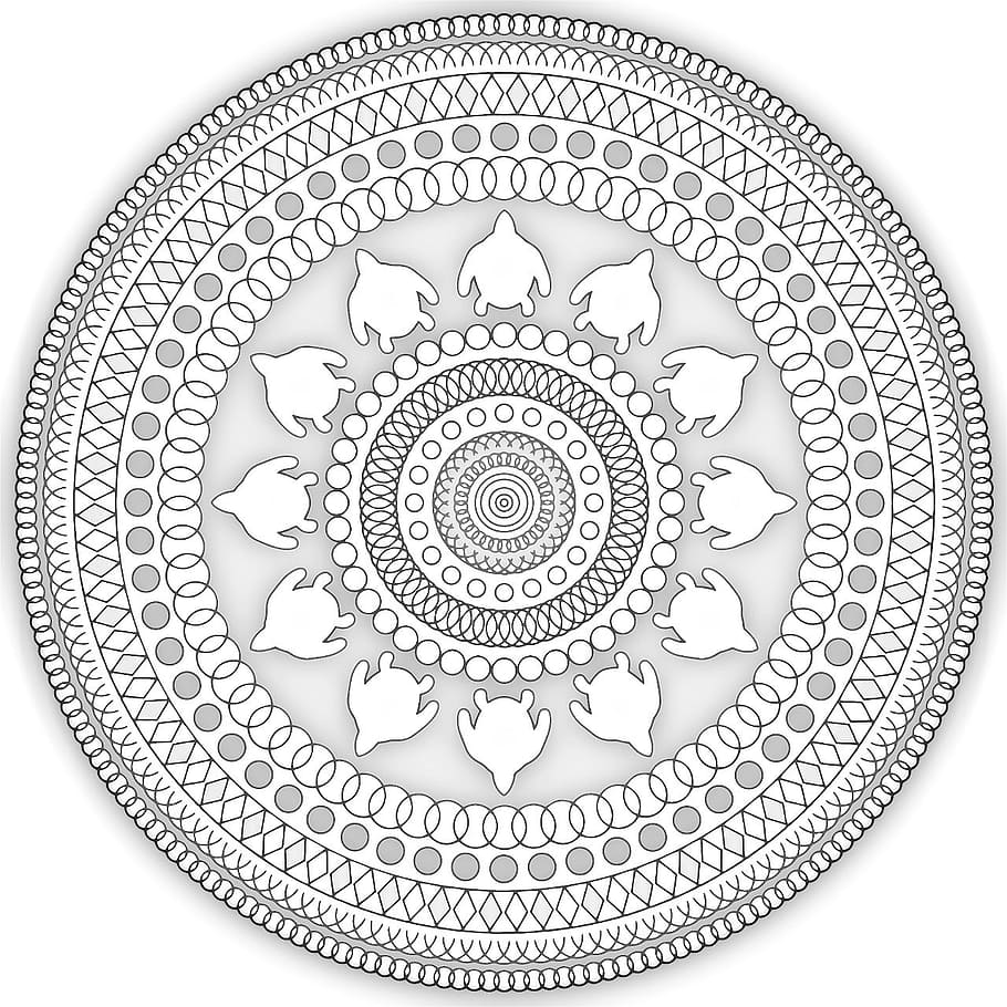 Hd Wallpaper Round Black And White Artwork Mandala Pattern Ethnic