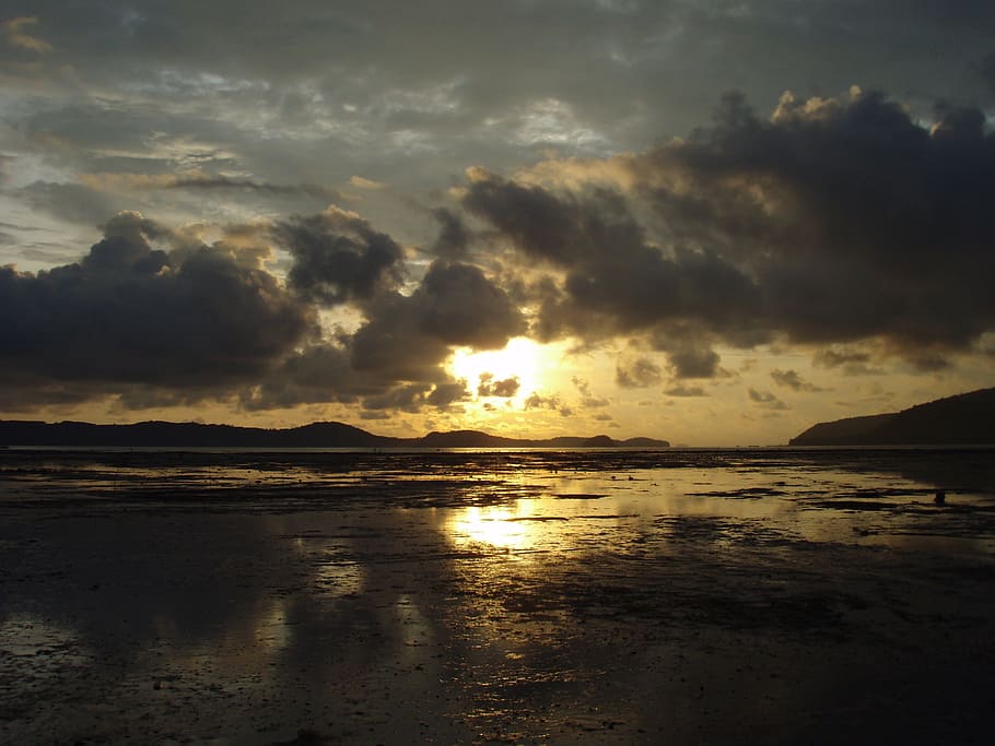 sunset, beach, phuket, tides, sky, water, cloud - sky, beauty in nature HD wallpaper
