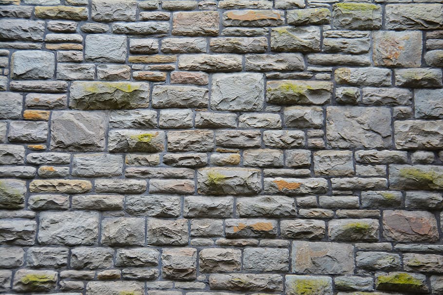 gray concrete wall, stone wall, welsh wall, wales, medieval, architecture