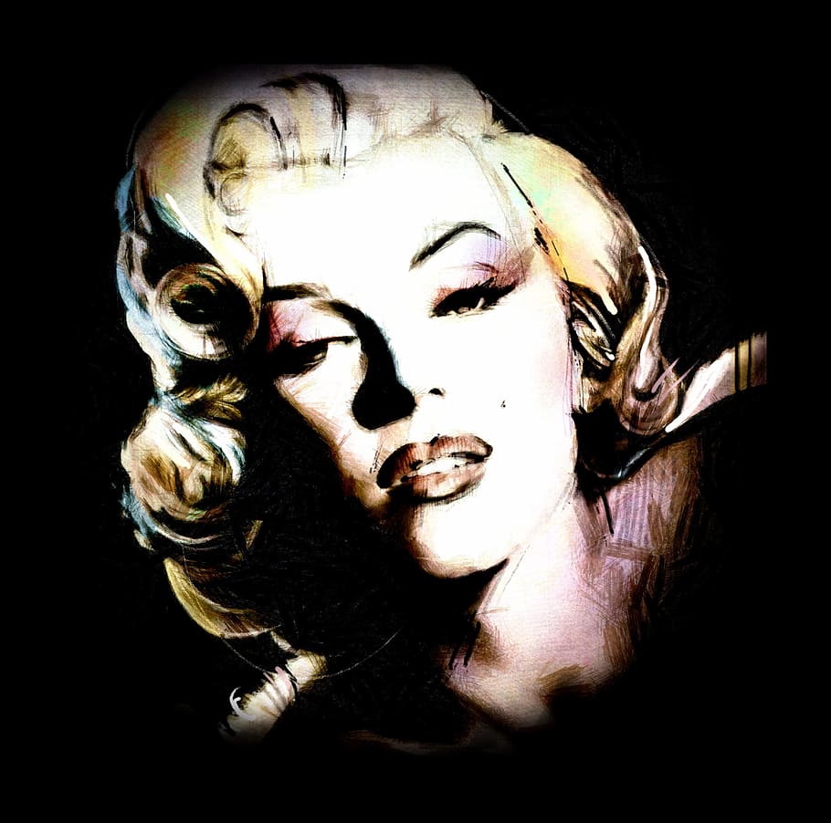 portrait, face, one, art, adult, marilyn, graffiti, painting HD wallpaper