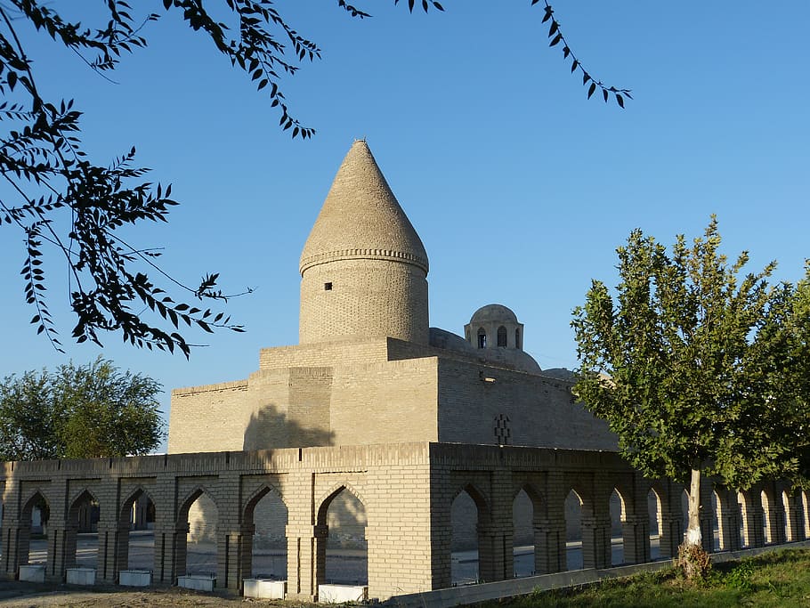 mausoleum chashma lauren, hiobsquelle, bukhara, uzbekistan, HD wallpaper