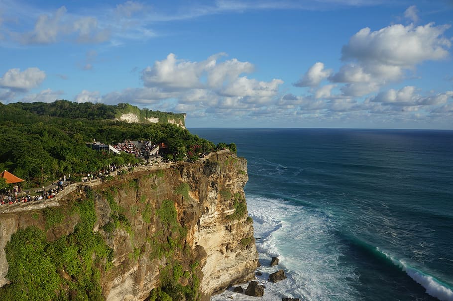 cliff, lover cliff, expanse, sea, water, sky, cloud - sky, beauty in nature HD wallpaper