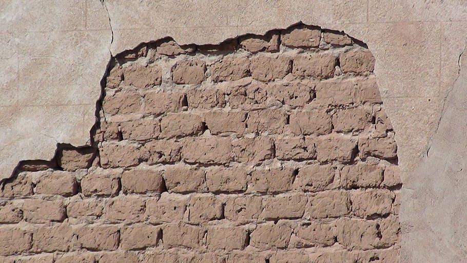 wall, decay, plaster, damaged, old, bricks, historic, architecture HD wallpaper