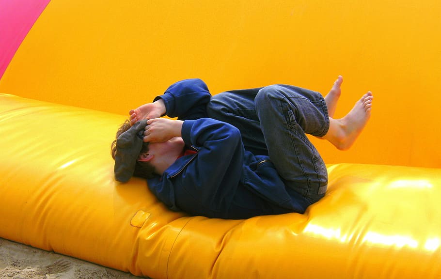 Child, Play, Fun, concerns, bouncy castle, air, air cushion HD wallpaper