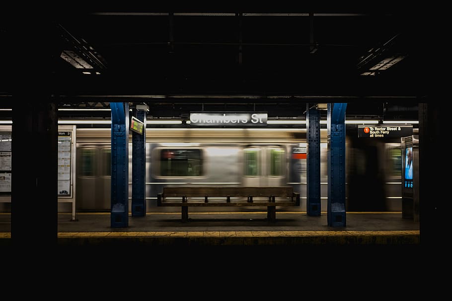 time lapse photography of subway train, photo of empty subway HD wallpaper