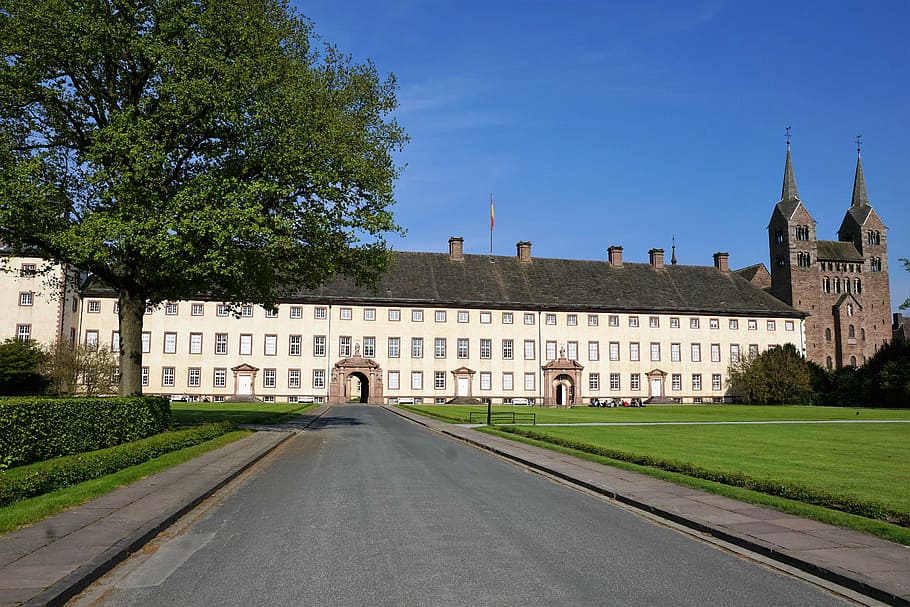 castle, germany, nature, architecture, noble, höxter, corvey HD wallpaper