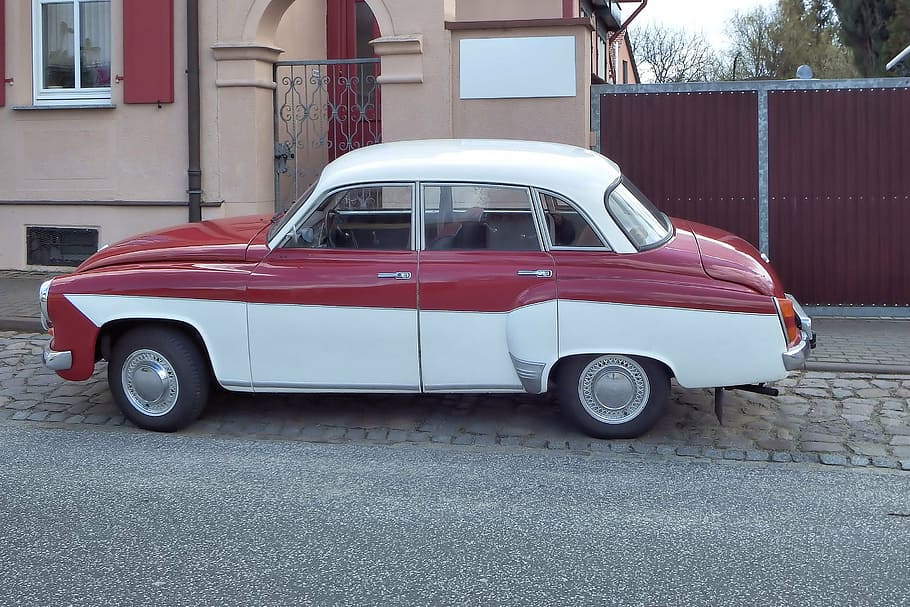 auto, oldtimer, historically, east germany, wartburg castle HD wallpaper