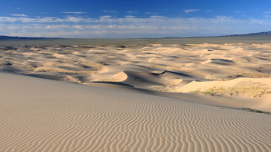 gray desert sand, mongolia, structure, desert landscape, sand Dune HD wallpaper