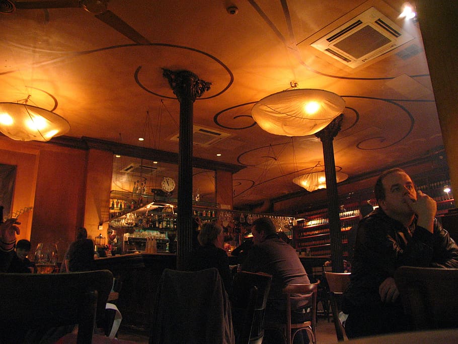 people eating inside a restaurant, Bar, Pub, Cafe, Drink, Curfew HD wallpaper
