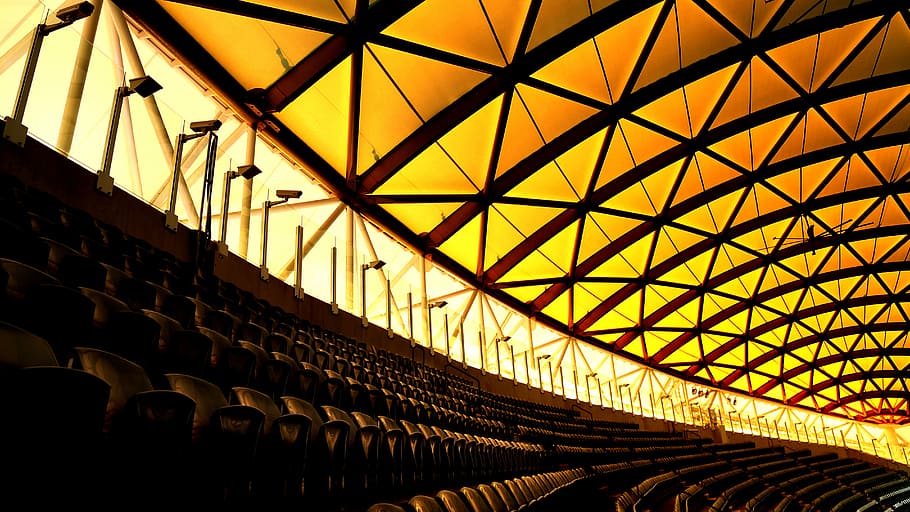 architecture, building, CCTV, column, dark, design, light, modern HD wallpaper