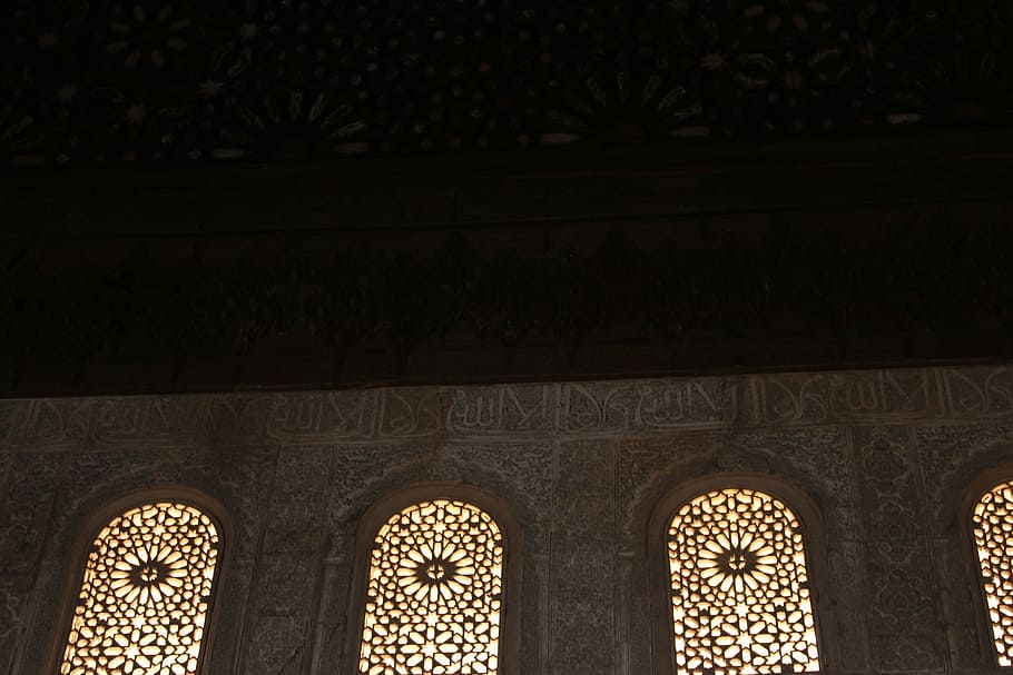 window, moorish, palace, architecture, no people, built structure HD wallpaper