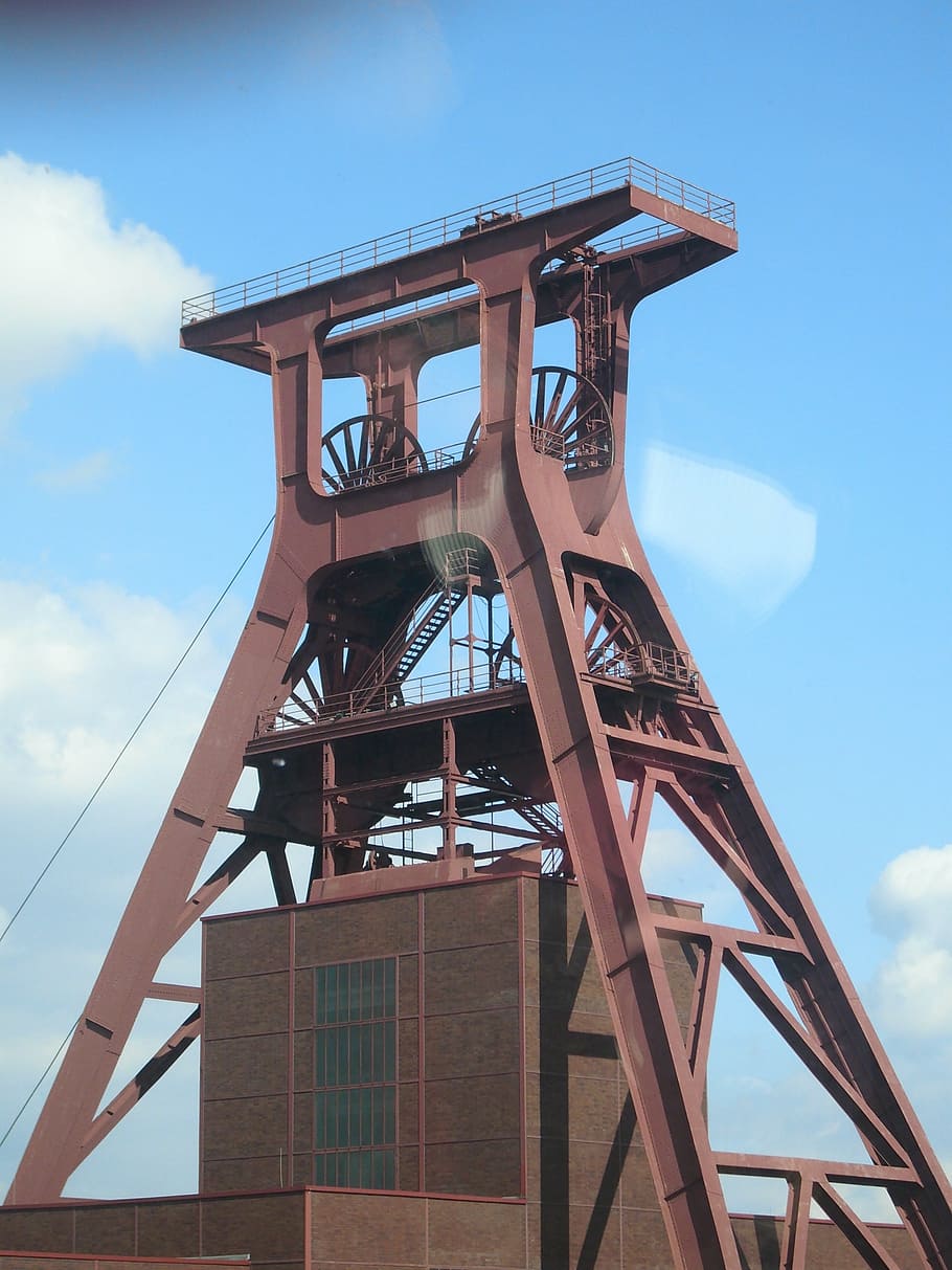headframe, mine, eat, bill, zollverein, industry, sky, architecture HD wallpaper