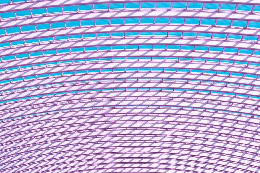 white concrete architecture plan wallpaper, worms eye view photography of white steel roof frame HD wallpaper