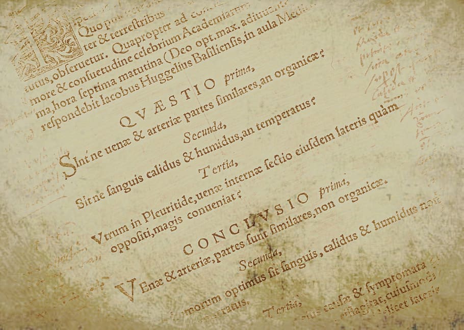 photo of Qvastio prima text, background, old, old fashioned, latin, HD wallpaper