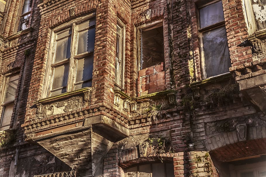 Building, Old, Circle, Istanbul, Ruin, light, brick, architecture HD wallpaper