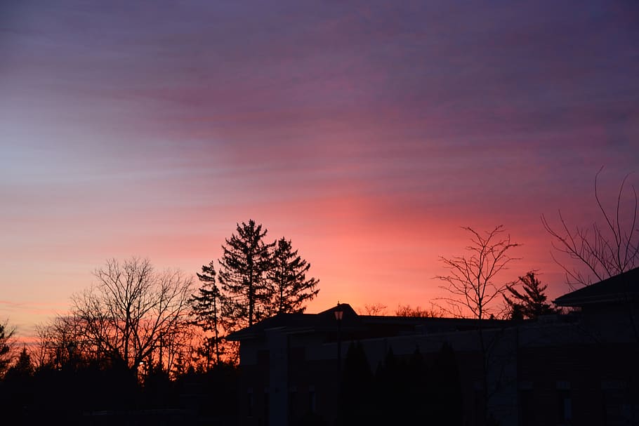 sunrise, dawn, nature, sunset, sky, architecture, building exterior HD wallpaper