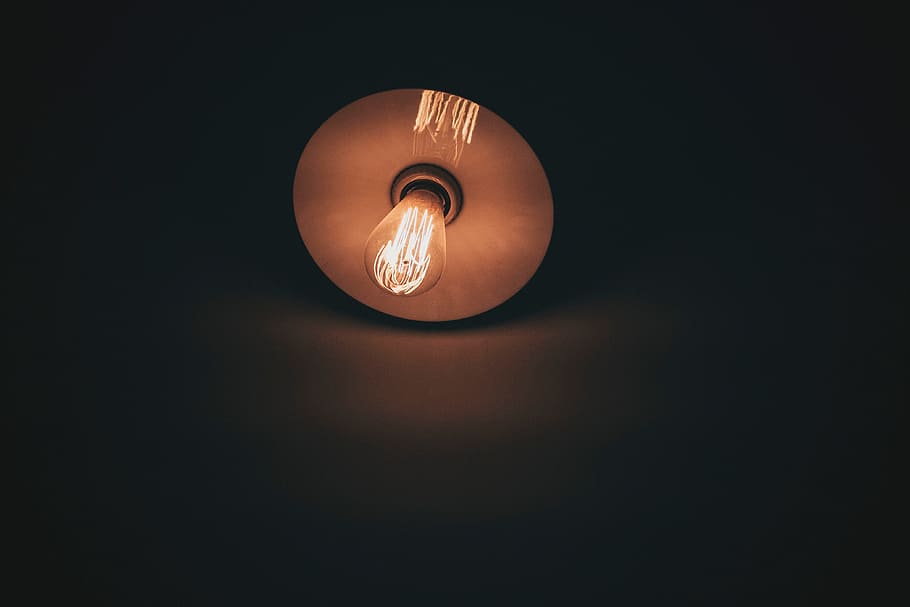 lamp, light, bulb, electricity, hang, dark, no people, copy space HD wallpaper