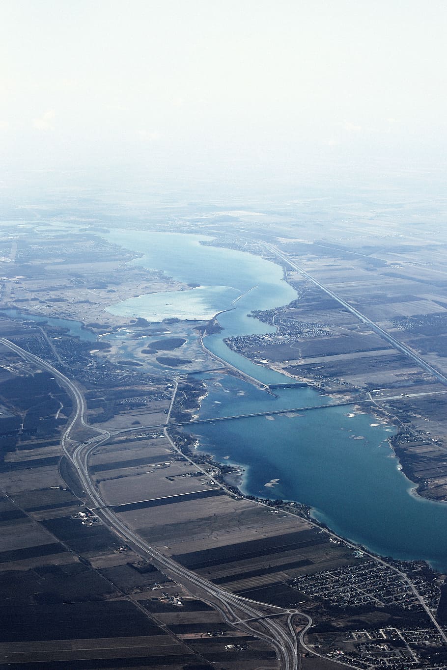 bird's eye view, fields, high angle shot, landscape, nature HD wallpaper