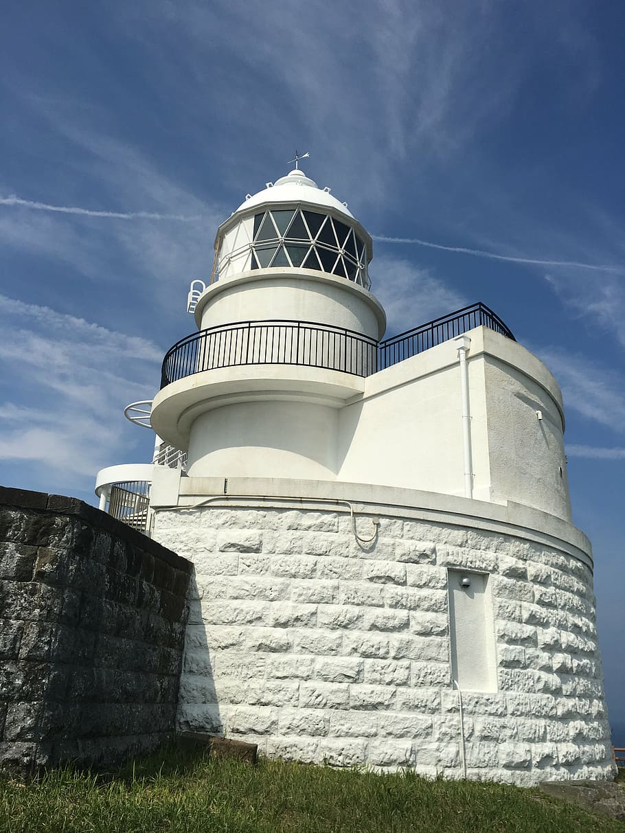 lighthouse, building, blue sky, built structure, architecture HD wallpaper