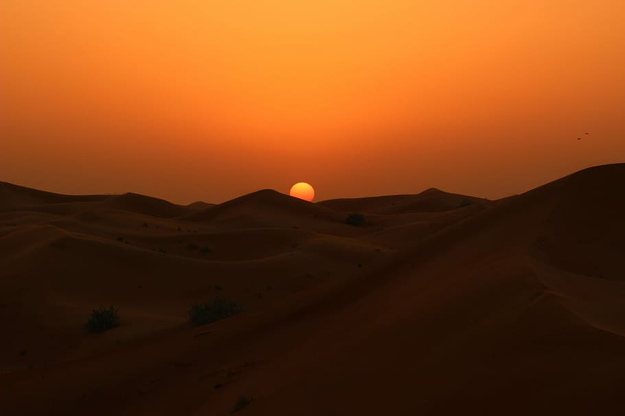 landscape photography of desert, sunset, dawn, evening, no person HD wallpaper