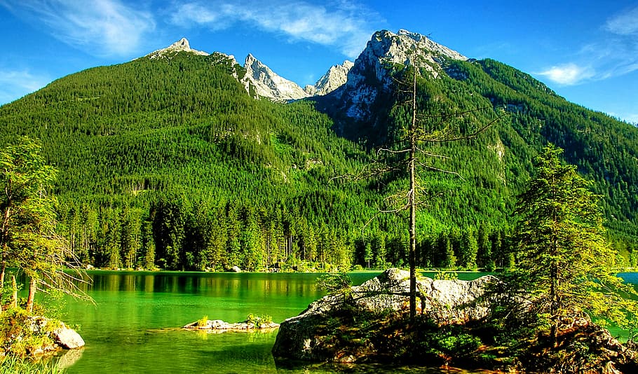 ramsau, hintersee, bavaria, upper bavaria, berchtesgaden, mountains HD wallpaper